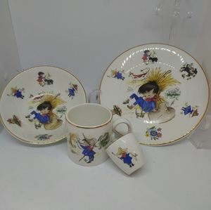 Vtg Arklow Nursery Rhyme Little Boy Blue Dining Set